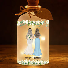 Load image into Gallery viewer, Personalized Frosted Glass Bottle Light Custom Name Gift for Bride
