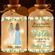 Load image into Gallery viewer, Personalized Frosted Glass Bottle Light Custom Name Gift for Bride
