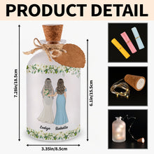Load image into Gallery viewer, Personalized Frosted Glass Bottle Light Custom Name Gift for Bride
