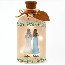Load image into Gallery viewer, Personalized Frosted Glass Bottle Light Custom Name Gift for Bride

