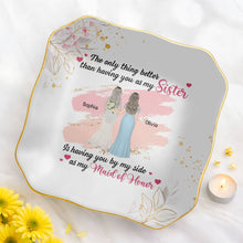 Load image into Gallery viewer, Personalized Lace Jewelry Dish Custom Name Gift for Sister
