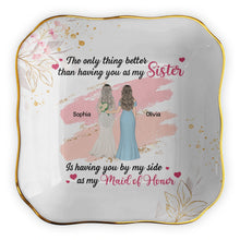 Load image into Gallery viewer, Personalized Lace Jewelry Dish Custom Name Gift for Sister
