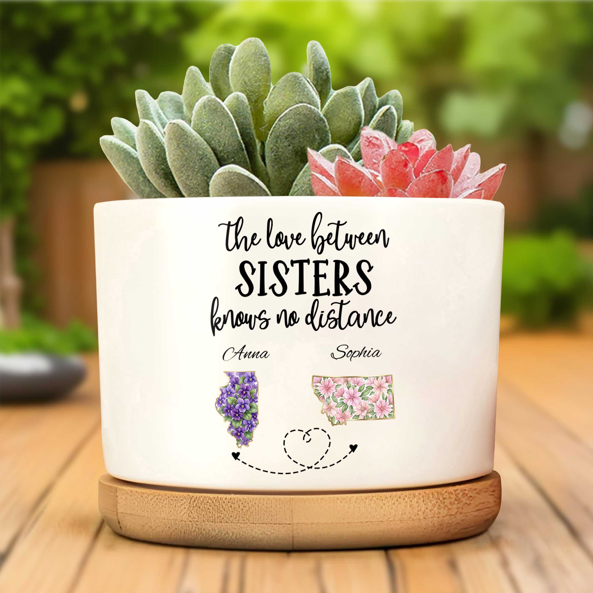 Personalized Ceramic Plant Pot Custom Gift for Sister