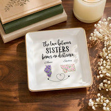 Load image into Gallery viewer, Personalized Floral Jewelry Dish Custom Name Gift for Sister
