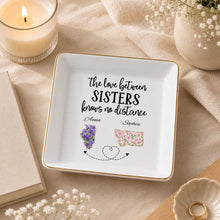 Load image into Gallery viewer, Personalized Floral Jewelry Dish Custom Name Gift for Sister

