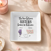 Load image into Gallery viewer, Personalized Floral Jewelry Dish Custom Name Gift for Sister

