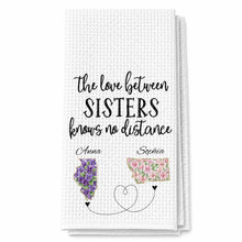 Load image into Gallery viewer, Personalized Floral State Map Kitchen Towel Gift for Sister
