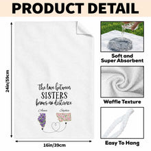 Load image into Gallery viewer, Personalized Floral State Map Kitchen Towel Gift for Sister
