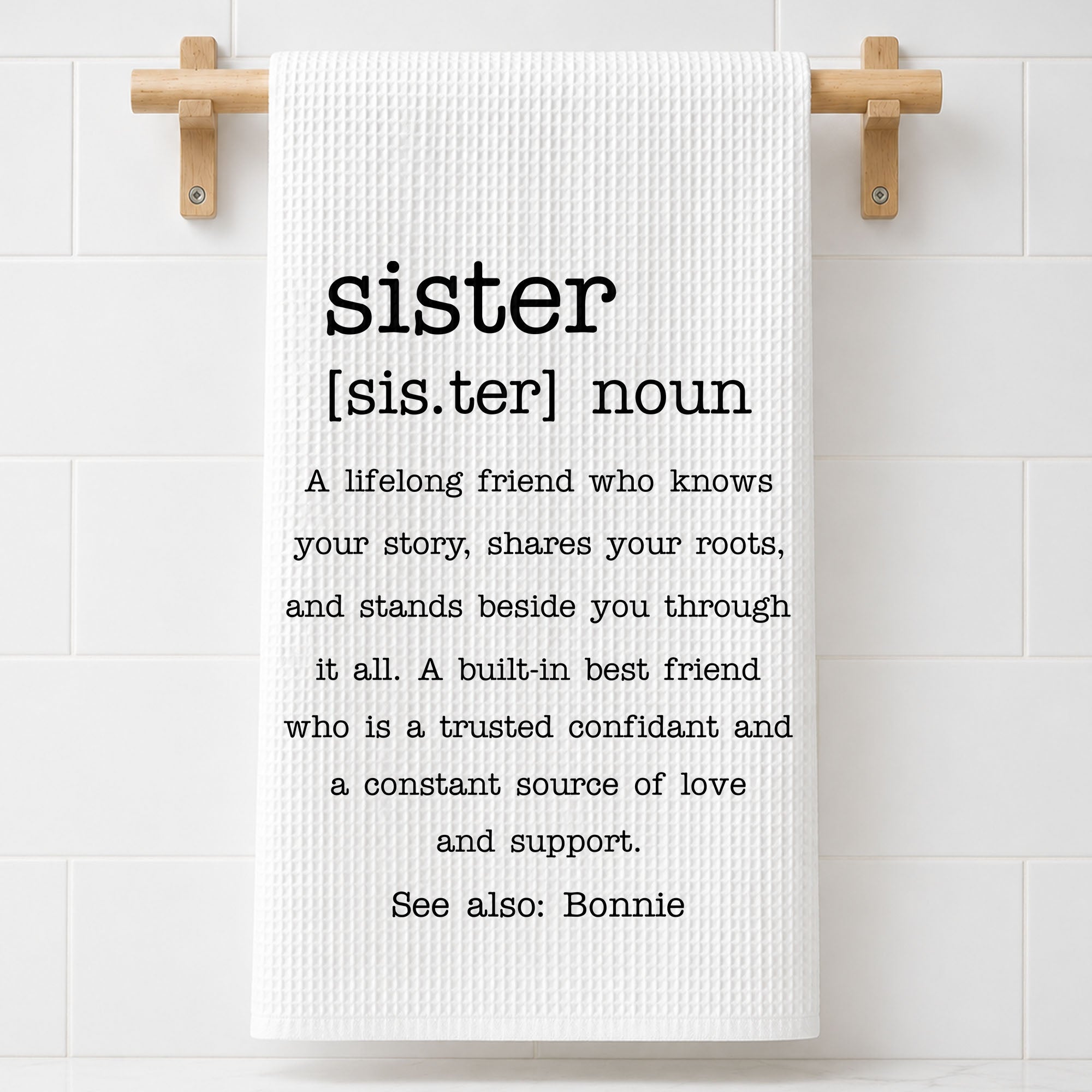 Personalized Dictionary Style Kitchen Towel for Sister Gift