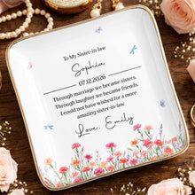 Load image into Gallery viewer, Personalized Floral Jewelry Dish Custom Gift for Sister-in-Law
