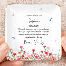 Load image into Gallery viewer, Personalized Floral Jewelry Dish Custom Gift for Sister-in-Law
