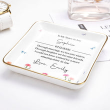 Load image into Gallery viewer, Personalized Floral Jewelry Dish Custom Gift for Sister-in-Law
