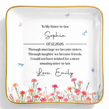 Load image into Gallery viewer, Personalized Floral Jewelry Dish Custom Gift for Sister-in-Law
