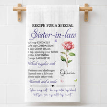 Load image into Gallery viewer, Personalized Kitchen Towel Recipe for Sister-in-law Gift Home
