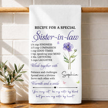 Load image into Gallery viewer, Personalized Kitchen Towel Recipe for Sister-in-law Gift Home
