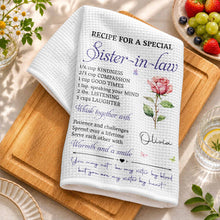Load image into Gallery viewer, Personalized Kitchen Towel Recipe for Sister-in-law Gift Home
