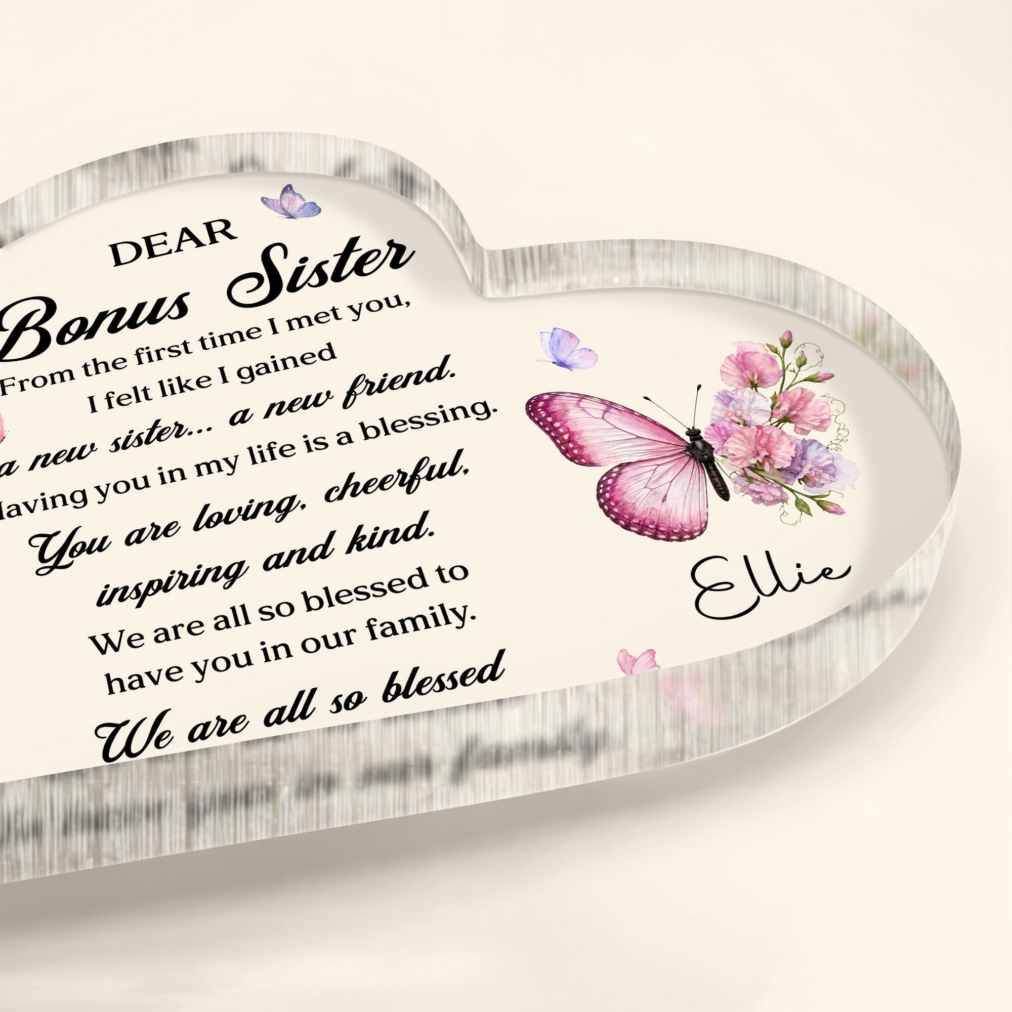 Personalized Acrylic Heart Plaque Gift for Sister-in-Law