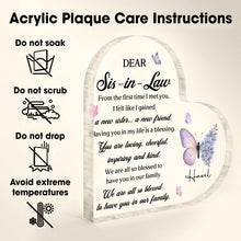 Load image into Gallery viewer, Personalized Acrylic Heart Plaque Gift for Sister-in-Law

