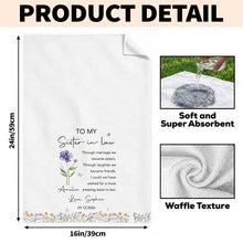 Load image into Gallery viewer, Personalized Kitchen Towel Custom Birth Month Flowers Gift for Sister-in-Law
