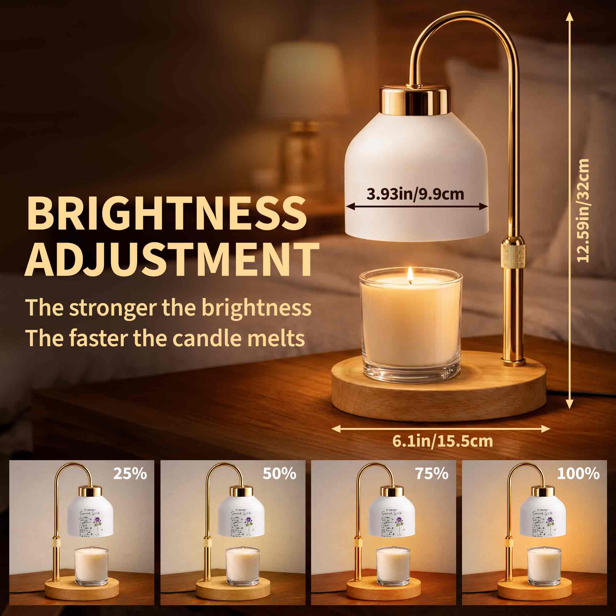 Personalized Candle Warmer Lamp with Custom Design for Sister