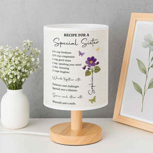 Load image into Gallery viewer, Personalized Fabric Lamp Custom Name Floral Butterfly Gift for Sister
