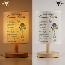 Load image into Gallery viewer, Personalized Fabric Lamp Custom Name Floral Butterfly Gift for Sister
