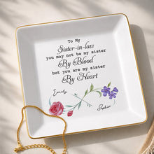 Load image into Gallery viewer, Personalized Birth Month Flowers Jewelry Dish Gift for Sister-in-Law
