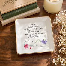 Load image into Gallery viewer, Personalized Birth Month Flowers Jewelry Dish Gift for Sister-in-Law
