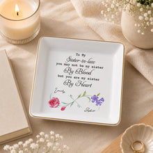 Load image into Gallery viewer, Personalized Birth Month Flowers Jewelry Dish Gift for Sister-in-Law
