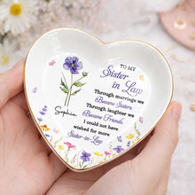 Load image into Gallery viewer, Personalized Heart Jewelry Dish Custom Name Gift for Sister
