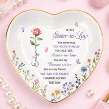 Load image into Gallery viewer, Personalized Heart Jewelry Dish Custom Name Gift for Sister
