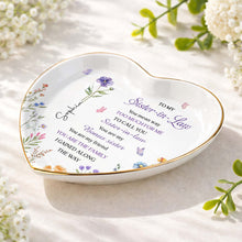 Load image into Gallery viewer, Personalized Heart Jewelry Dish Custom Name Gift for Sister
