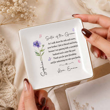 Load image into Gallery viewer, Personalized Sister of the Groom Jewelry Dish Custom Floral Gift
