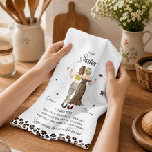 Load image into Gallery viewer, Personalized Kitchen Towel Custom Gift for Sister Love Message
