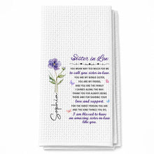 Load image into Gallery viewer, Personalized Kitchen Towel Custom Floral Design Gift for Sister-in-Law
