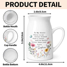 Load image into Gallery viewer, Personalized Ceramic Flower Vase Gift for Sister Butterfly Design
