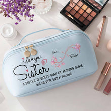 Load image into Gallery viewer, Personalized Faux Leather Makeup Bag Custom Design for Sister
