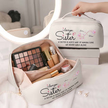 Load image into Gallery viewer, Personalized Faux Leather Makeup Bag Custom Design for Sister
