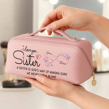 Load image into Gallery viewer, Personalized Faux Leather Makeup Bag Custom Design for Sister
