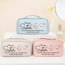 Load image into Gallery viewer, Personalized Faux Leather Makeup Bag Custom Design for Sister
