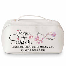 Load image into Gallery viewer, Personalized Faux Leather Makeup Bag Custom Design for Sister
