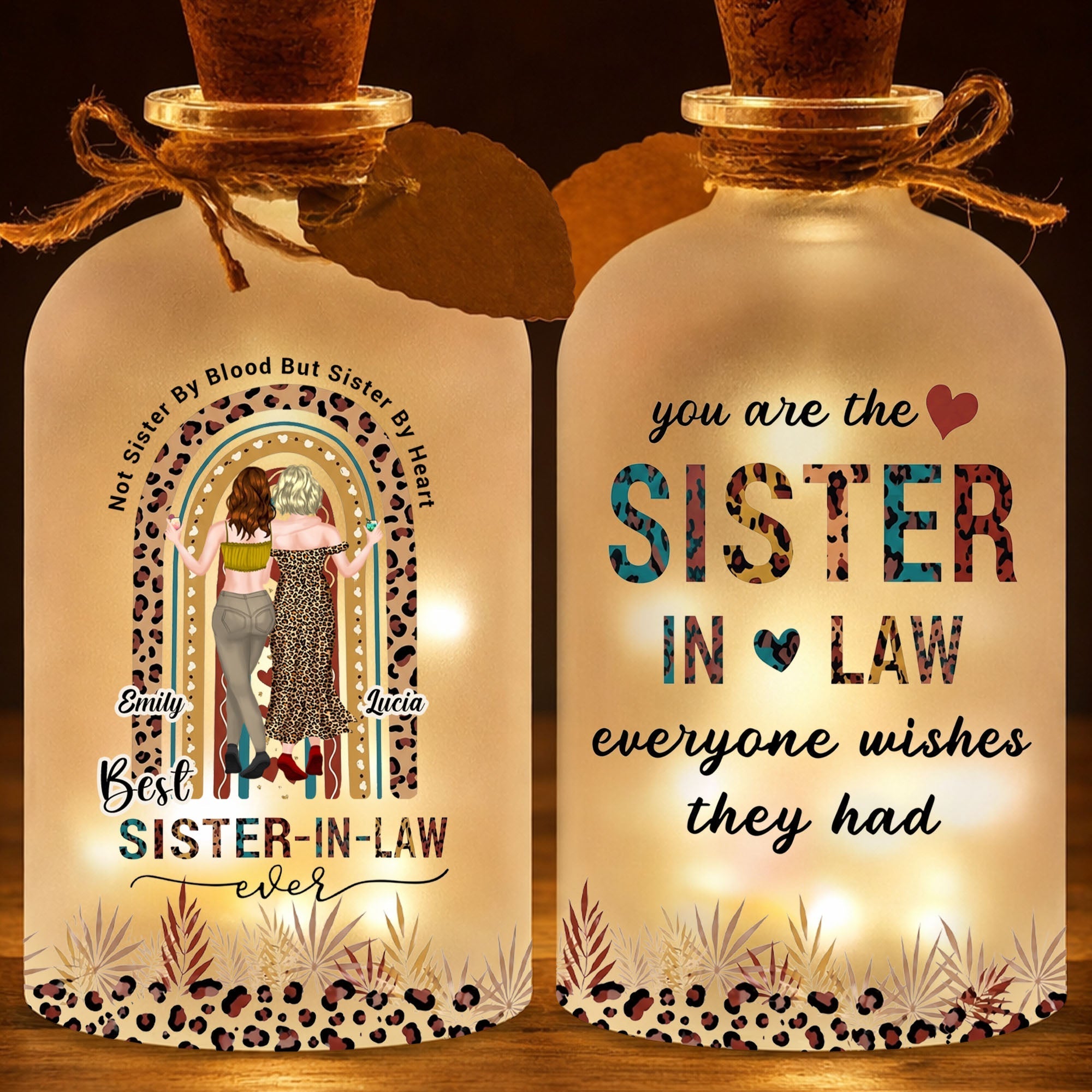 Personalized Short Bottle Light for Sister-in-Law Cute Gift