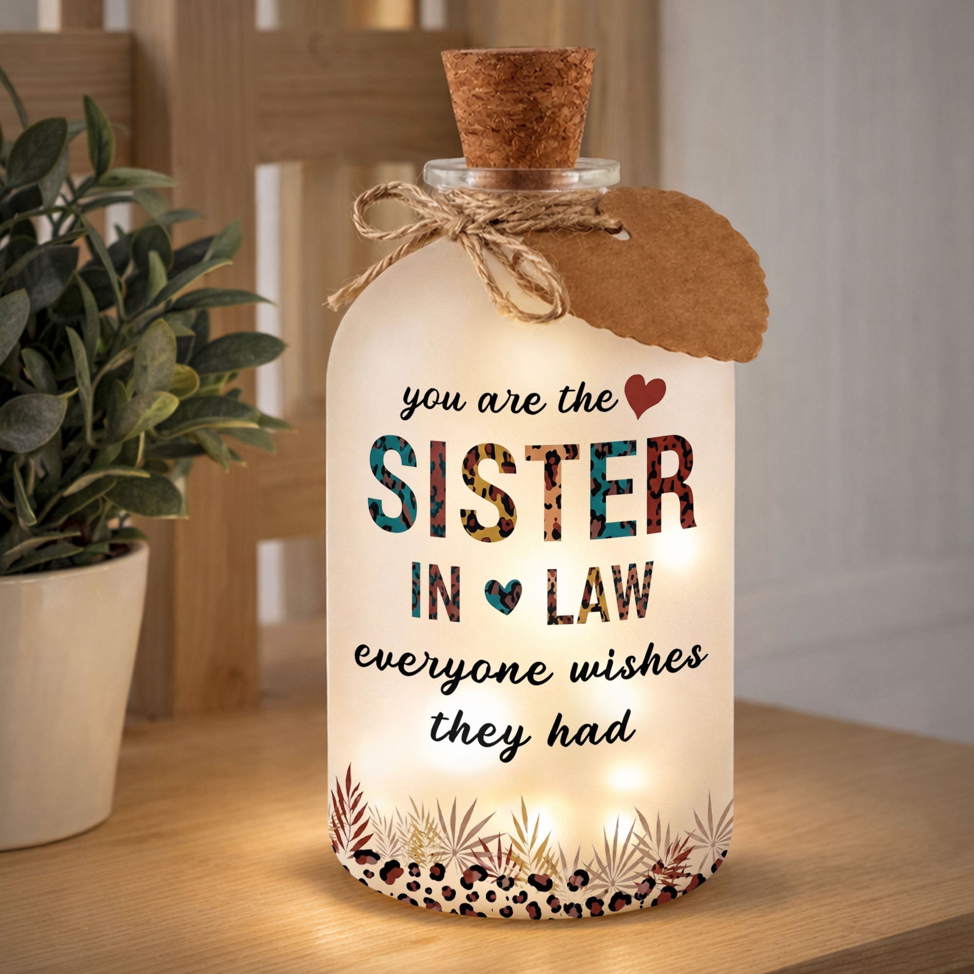 Personalized Short Bottle Light for Sister-in-Law Cute Gift