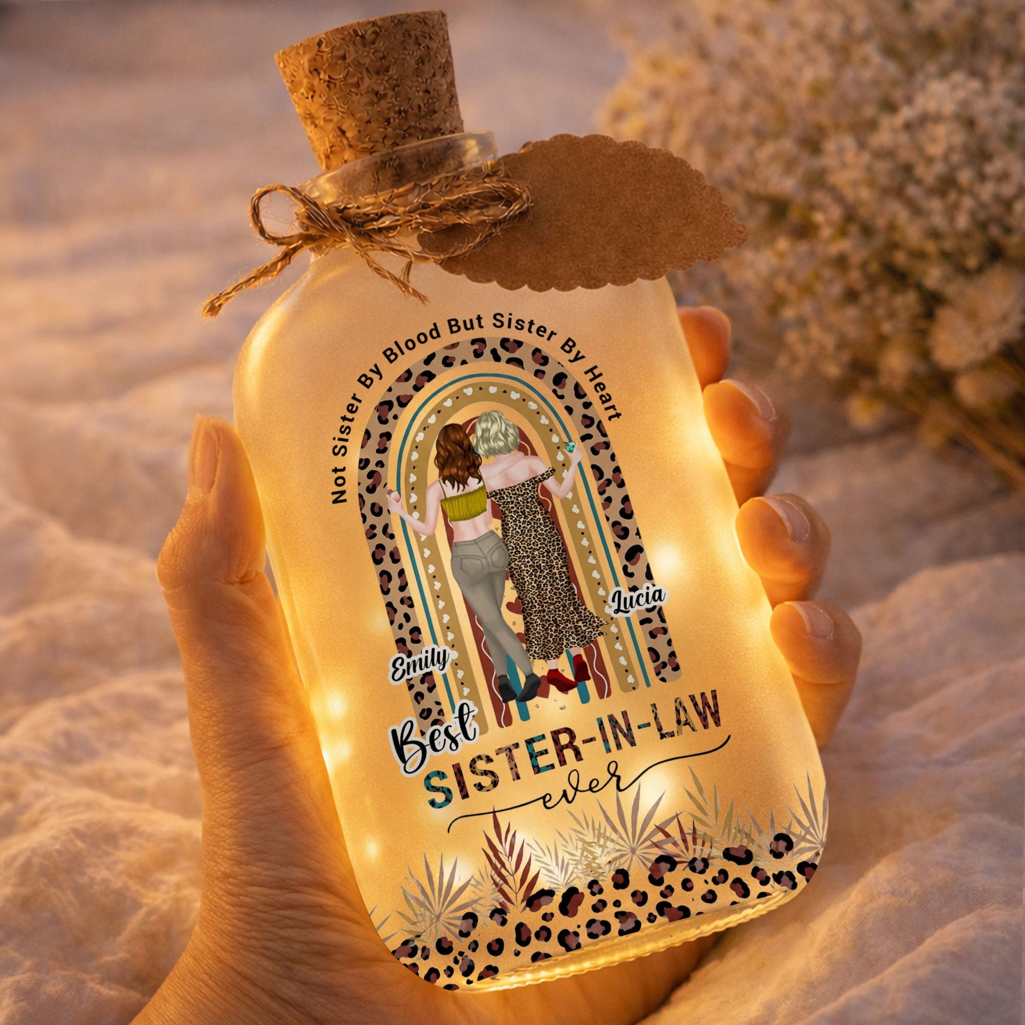 Personalized Short Bottle Light for Sister-in-Law Cute Gift