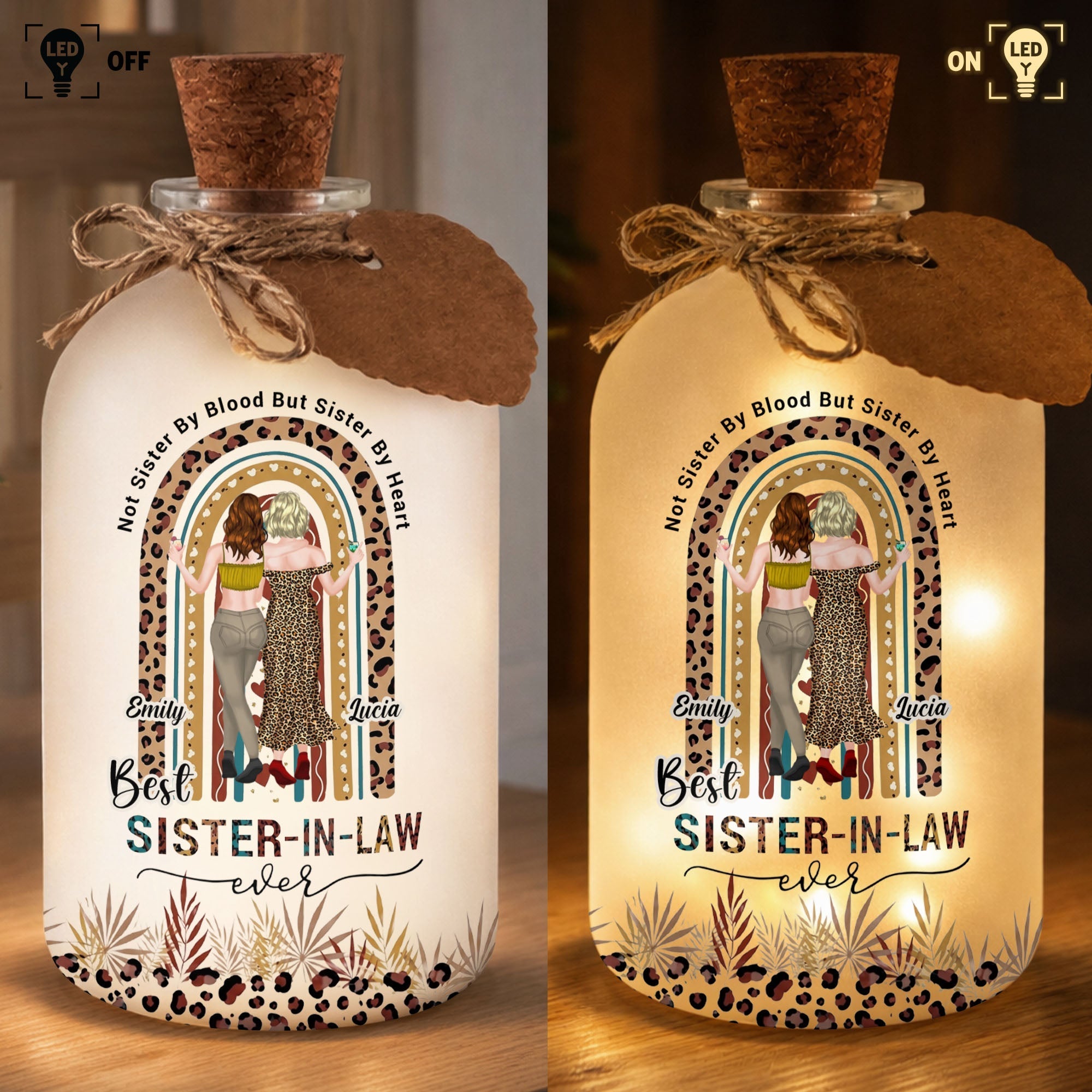Personalized Short Bottle Light for Sister-in-Law Cute Gift