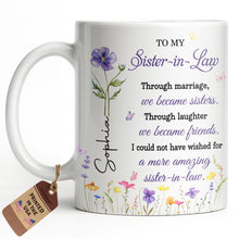 Load image into Gallery viewer, Personalized Purple Flower Butterflies Coffee Mug Gift for Sister-in-Law
