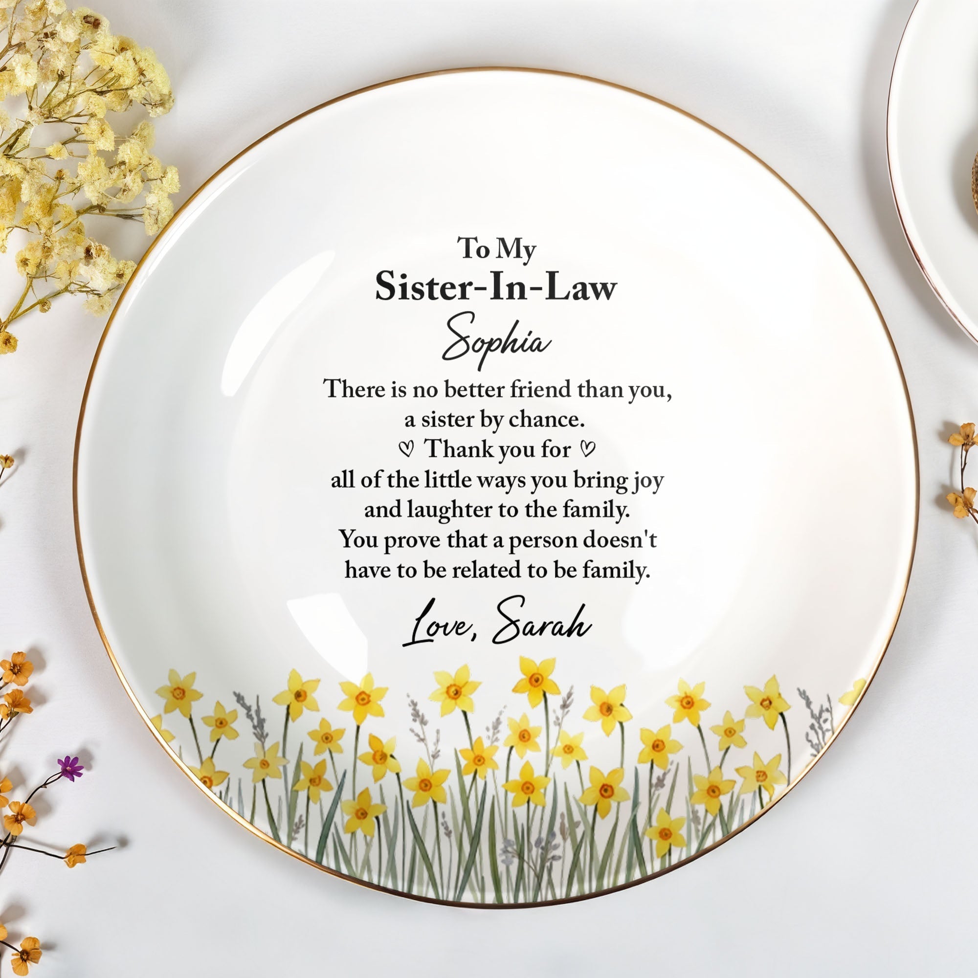 Personalized Jewelry Dish Custom Name Gift for Sister-in-Law