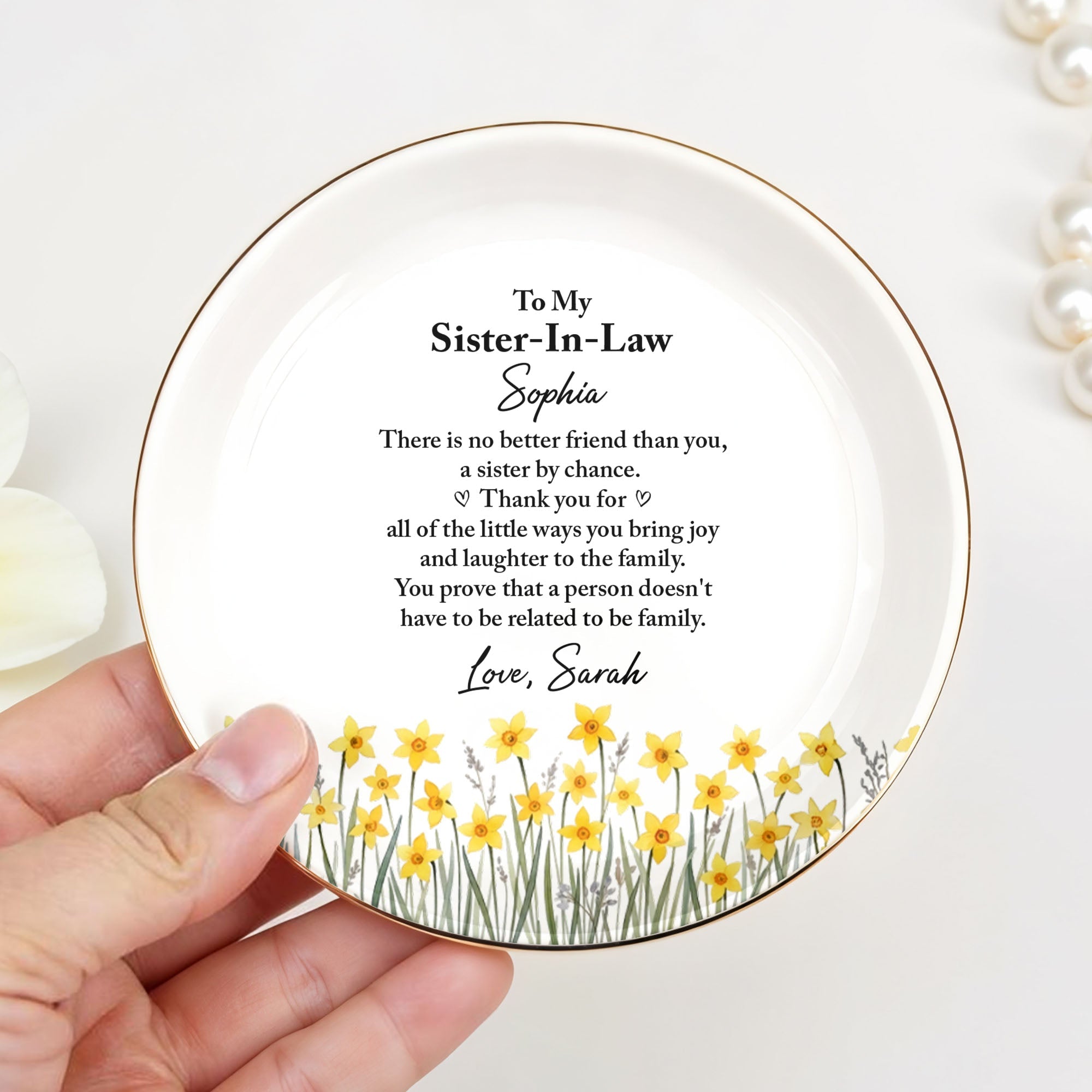 Personalized Jewelry Dish Custom Name Gift for Sister-in-Law