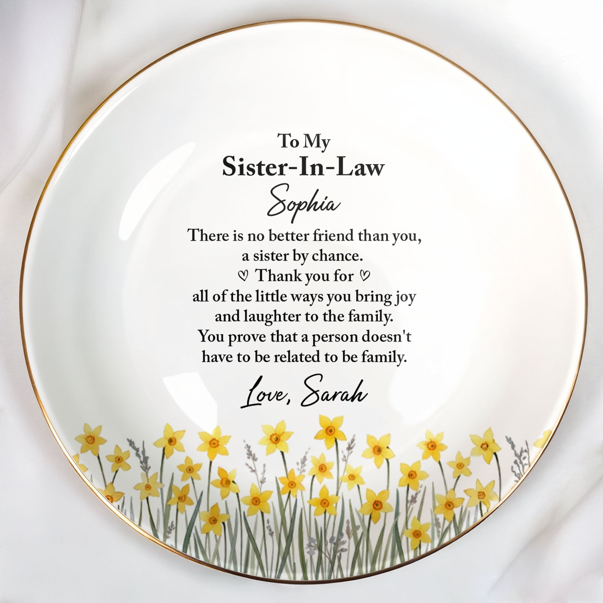 Personalized Jewelry Dish Custom Name Gift for Sister-in-Law