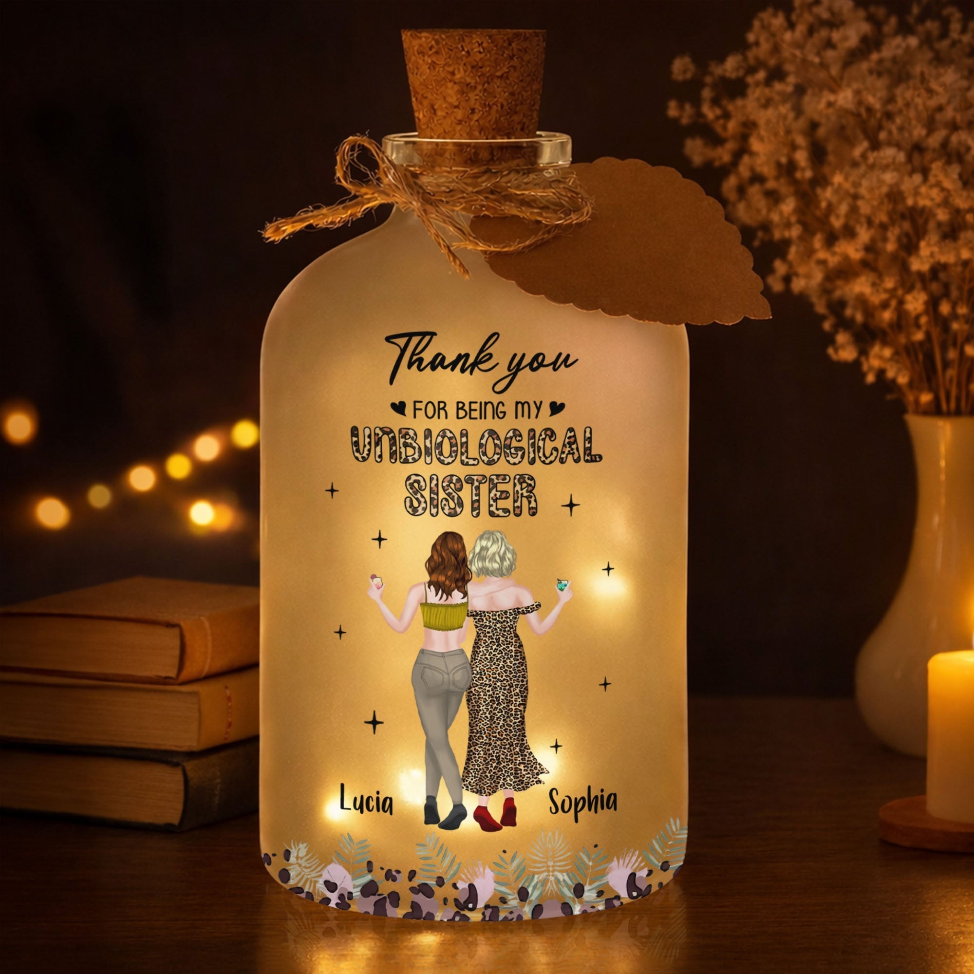 Personalized Frosted Glass Short Bottle Light Bestie Gift
